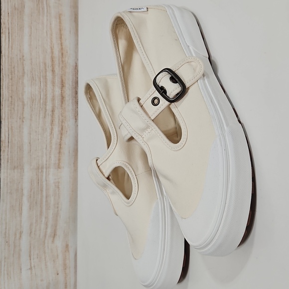 Vans Cream Canvas Slip-On Mary Jane Style 93 Shoe Sneaker 8.5 - Picture 8 of 13